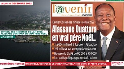 Le Titrologue Du 22 Décembre 2022 / Ouattara En Vrai Père Noël : 1,265 Milliard À Laurent Gbagbo