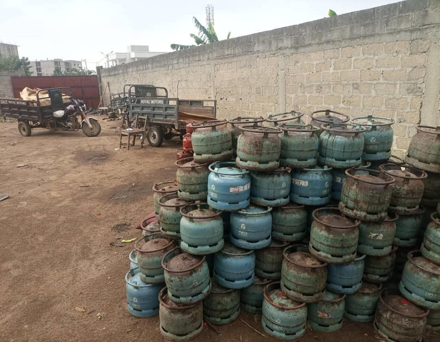 Lutte contre le transvasement illégal de gaz butane : 1 341 bouteilles saisies à Djorogobité (commune de Cocody)