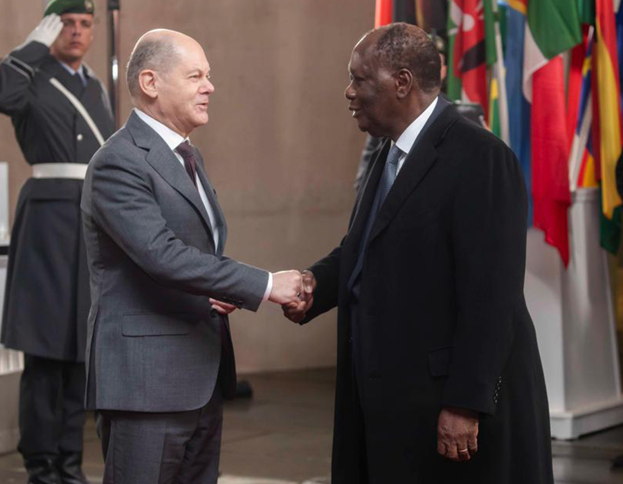 Coopération bilatérale : Le chef de l’Etat Alassane Ouattara a eu un entretien avec le Chancelier Allemand Olaf Scholz